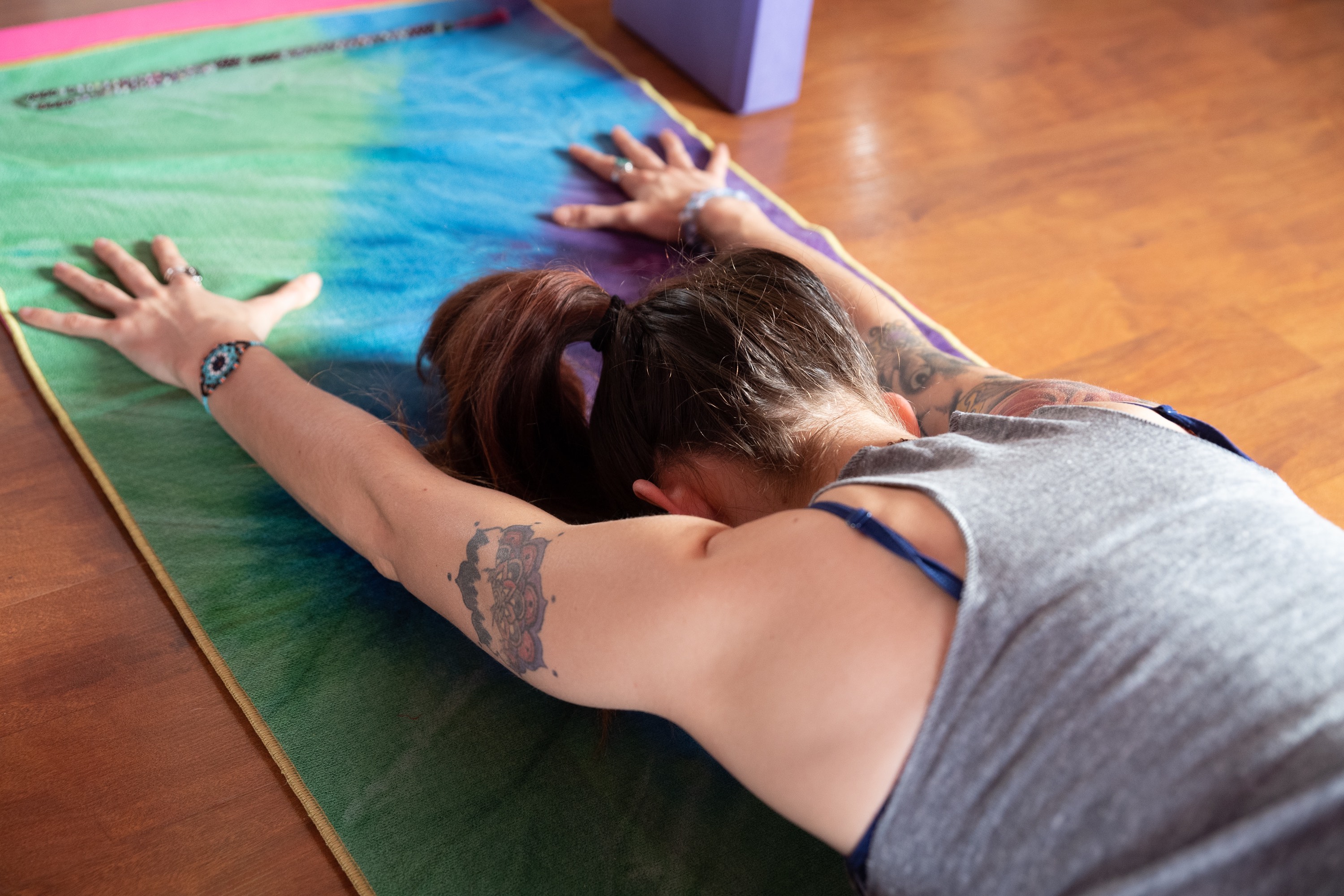 Photo of a woman in child's pose