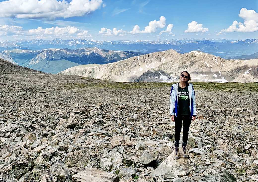 photo of Halle on a mountaintop