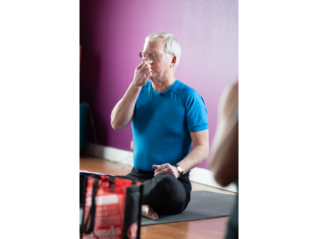 Photo of Man doing Alternate Nostril Breathing